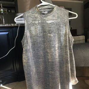 Anthropologie metallic tank top